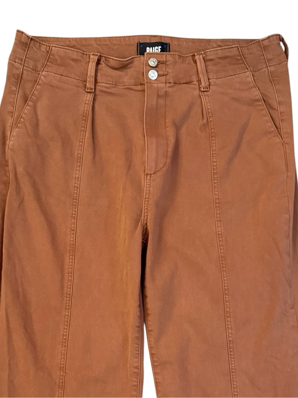 PAIGE Brooklyn High Rise Wide Leg Pants 32 (34x30.5) Vintage Mocha Bisque - Picture 8 of 16